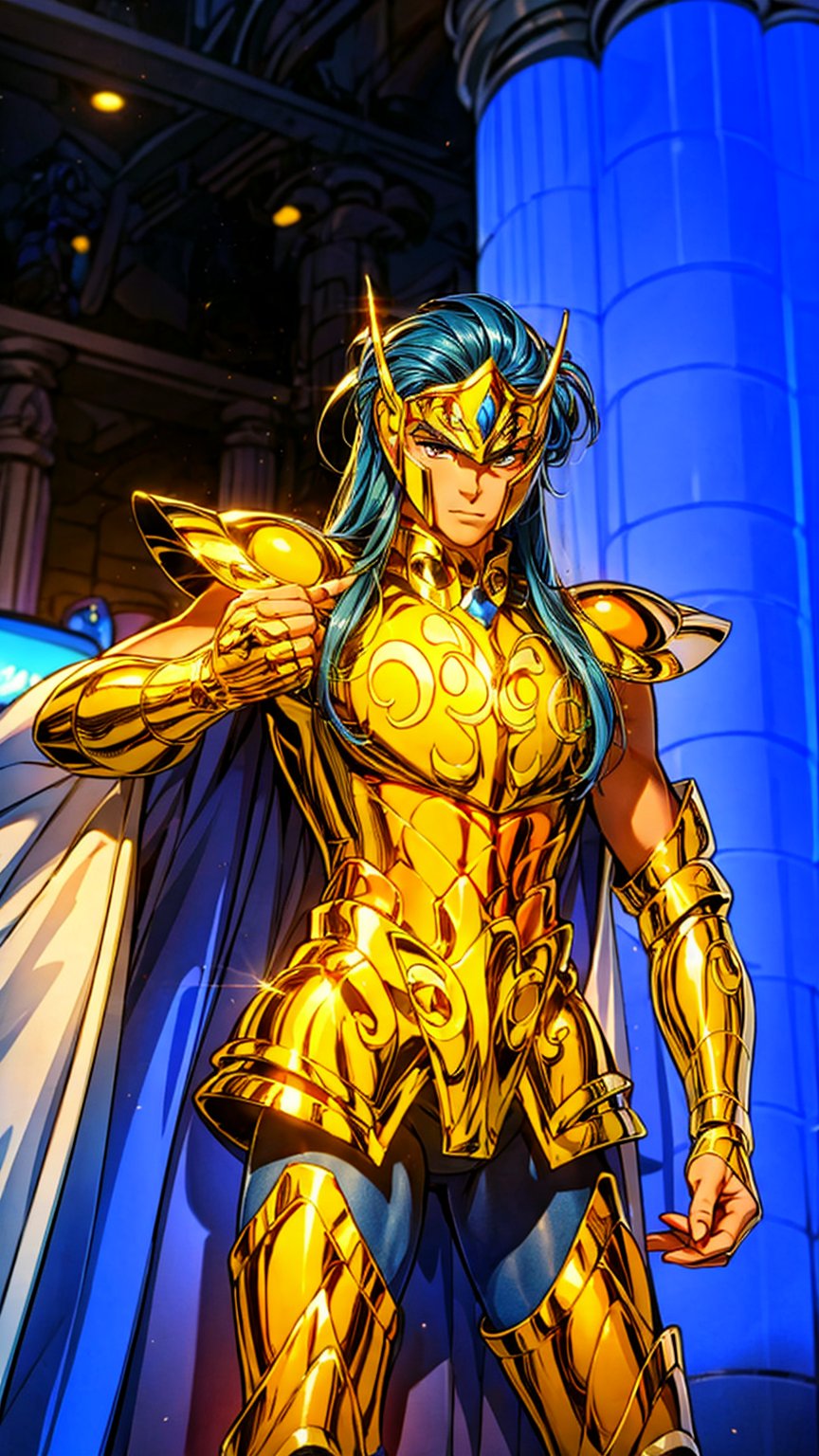 a man,  male details,  Aquarius Camus from Saint Seiya by iBoy on Tensor.Art