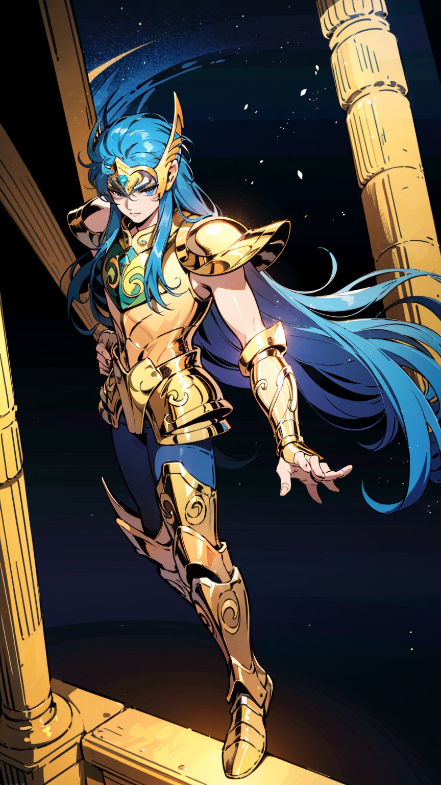 a man,  male details,  Aquarius Camus from Saint Seiya by iBoy on Tensor.Art