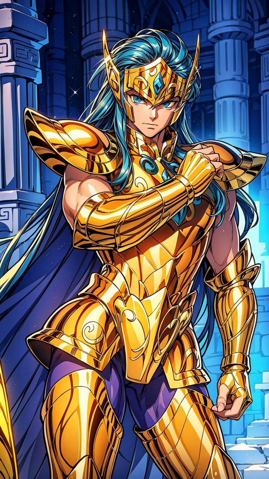 a man,  male details,  Aquarius Camus from Saint Seiya by iBoy on Tensor.Art
