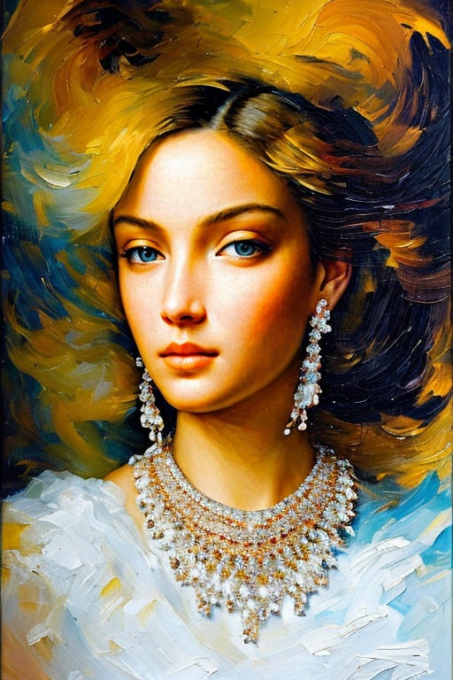 (masterpiece, ultra-high resolution, intricate details, sharp focus, crystal clear, vivid, high clarity, defined edges, ultra-sharp textures, crisp details, subsurface scattering), (anime, ultra-high quality), "sks_fantasyart, fine art oil painting, broad brush strokes, beautiful, elegant supermodel, standing pose, white dress, (designer diamond jewelry:1.2), textured impasto brush strokes, highly detailed face, straight, beautiful nose, clear, beautiful eyes, smooth skin, front lighting" (extremely sharp:1.2), (high-definition:1.2), (clean, crisp edges:1.2), (ultra-sharp textures:1.2), (focus on fine details:1.2), (high contrast lighting:1.2), (perfect clarity:1.2) HDR, 8K resolution.