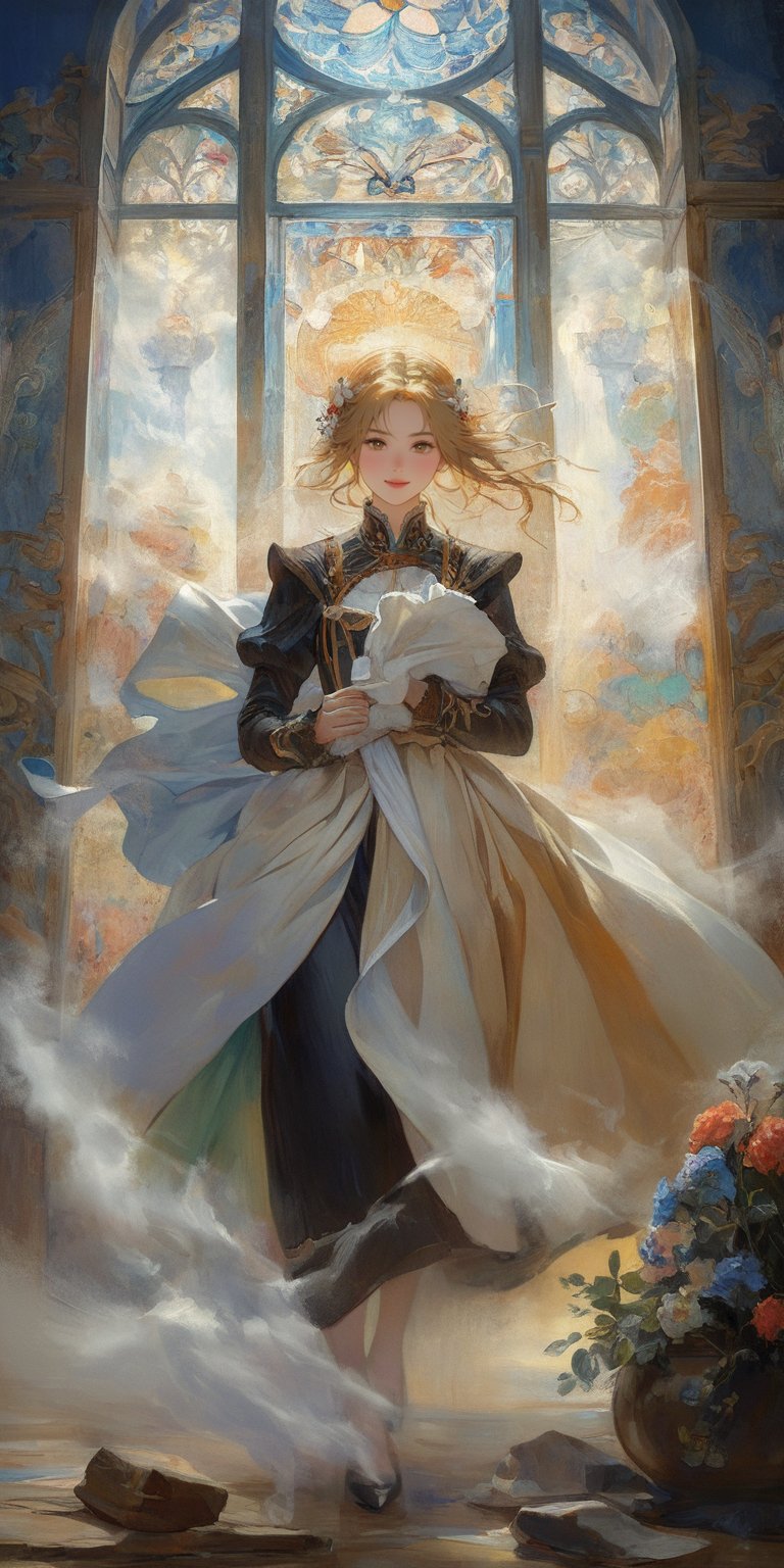 //Style, Great artist style, Auguste Renoir, Alphonse Mucha, Gustav Klimt, 
//Quality, Masterpiece, Top Quality, Official Art, Aesthetic and Beautiful, 16K, highest definition, high resolution 
//Character, (1 chinese building, 1girl, ), ,black and blue entanglement, sharp focus, fantasy, (dense fog:1.7),Gwyndolin,kcl,More Reasonable Details