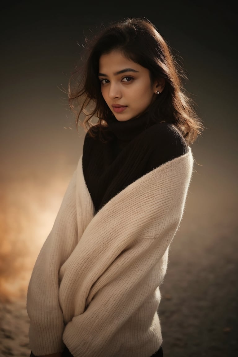 1girl,  sweater,  black and white background by user_720060527396713575 on Tensor.Art