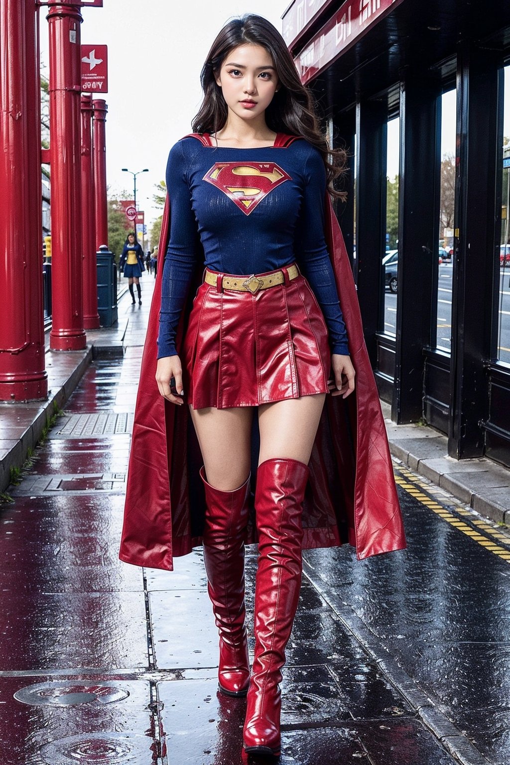 1girl,  long black hair,  supergirl by 波波3号 on Tensor.Art