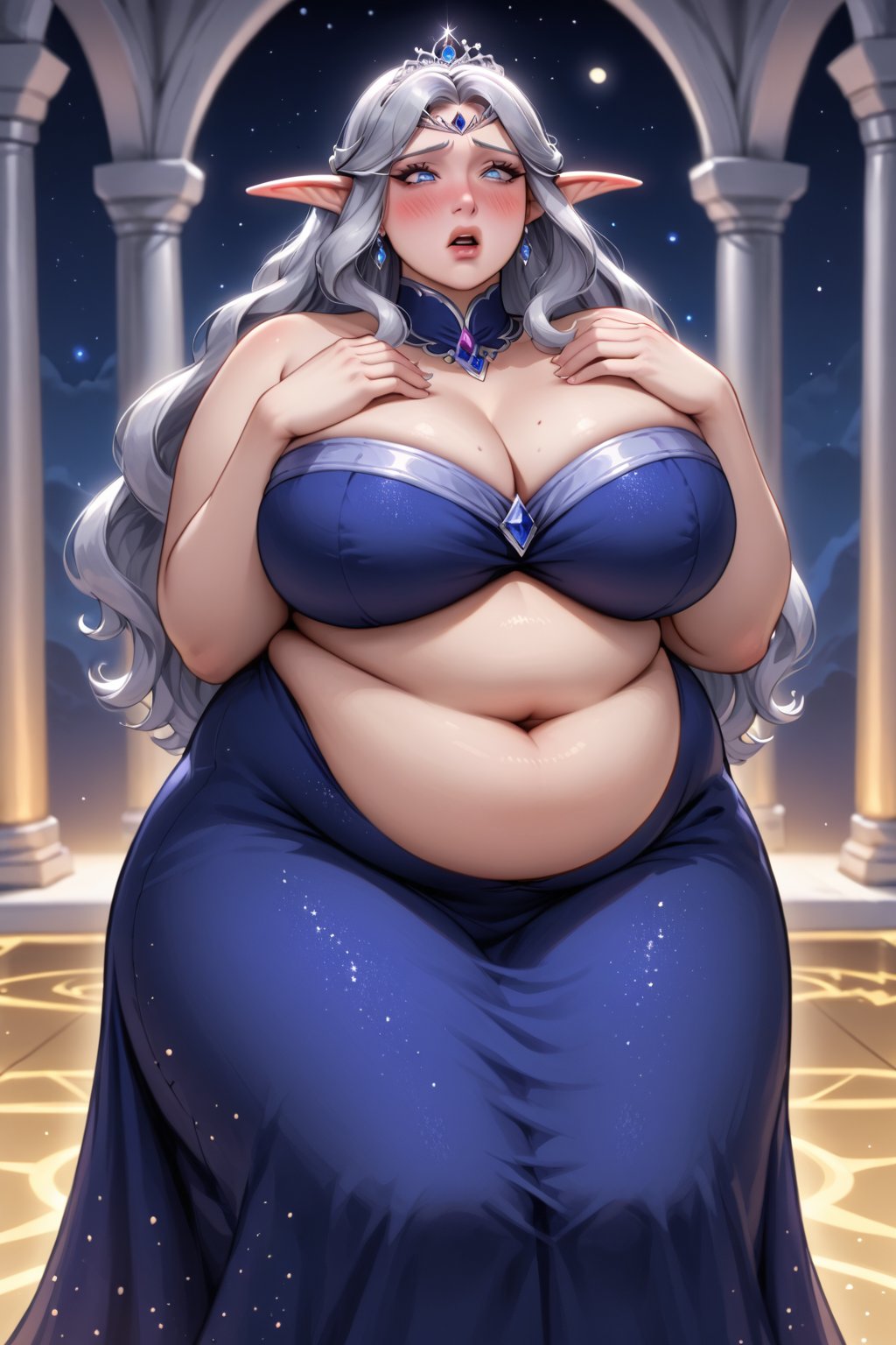 Highest quality,  (gorgeous plus sized night elf queen),  luscious lips by Bisb on Tensor.Art