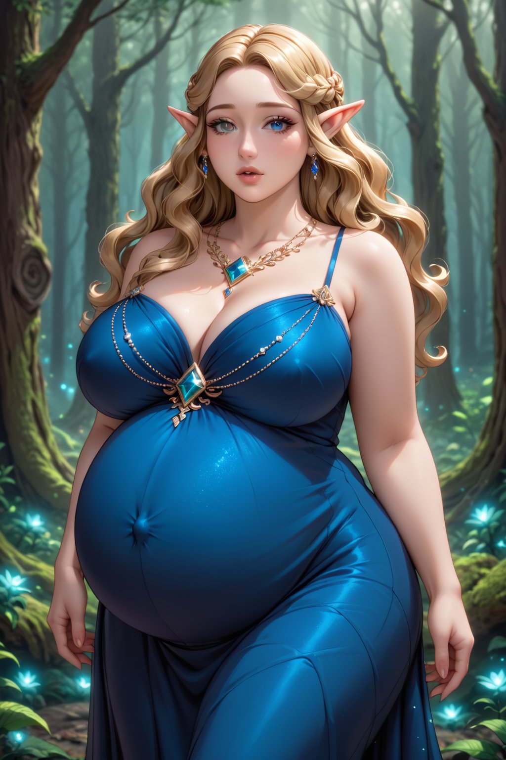 Highest quality,  (gorgeous plus sized high elf queen),  luscious lips by Bisb on Tensor.Art