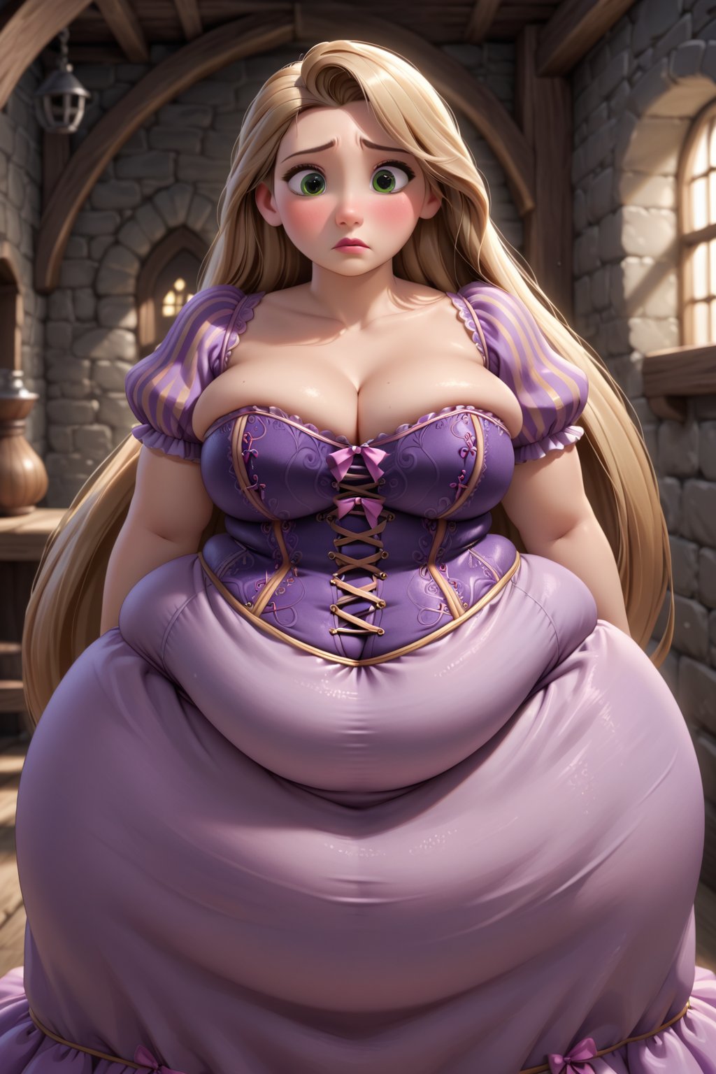 detailed anime style,  solo_female,  plus_sized realistic Rapunzel by Bisb on Tensor.Art