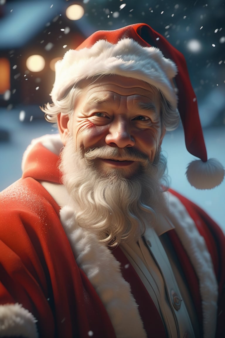 a carismatic and happy santa claus,  smiling,  in a place with dense snow by Gama77 on Tensor.Art