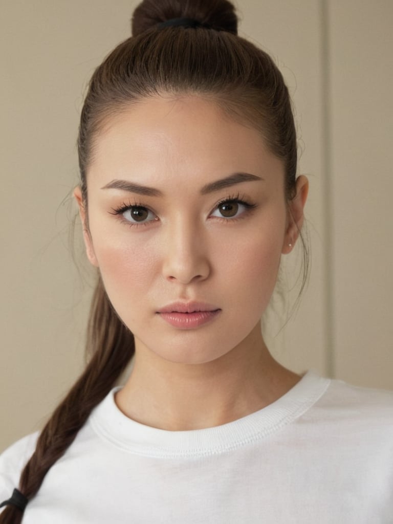 pretty russian mix japanese girl,  30 years old. Average body,  bright honey eyes with sharp size by user_7213649819787896...