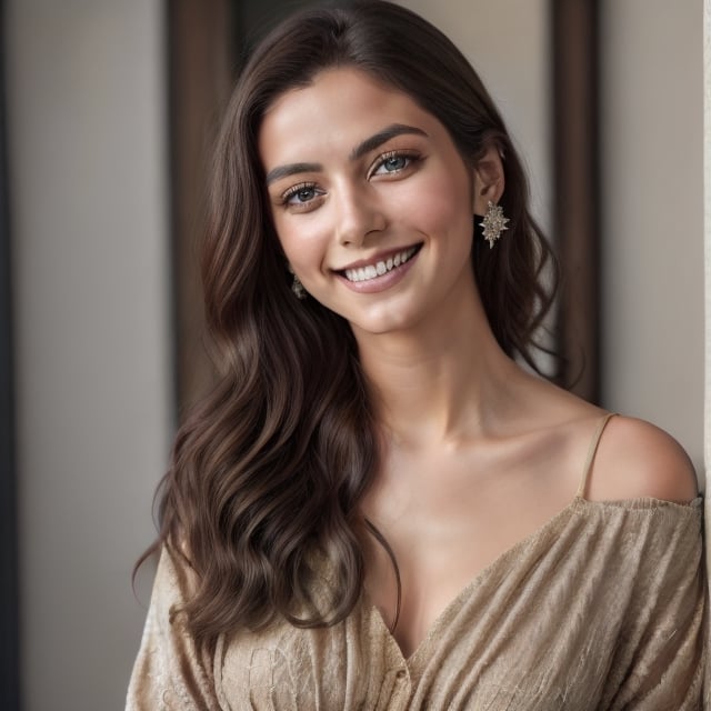 extremely beautiful and attractive girl Italian girl, 23 year old, long balayage brown shining hair, smiling, HD, photorealistic, very beautiful, attractive, she is happy, smiling, full body