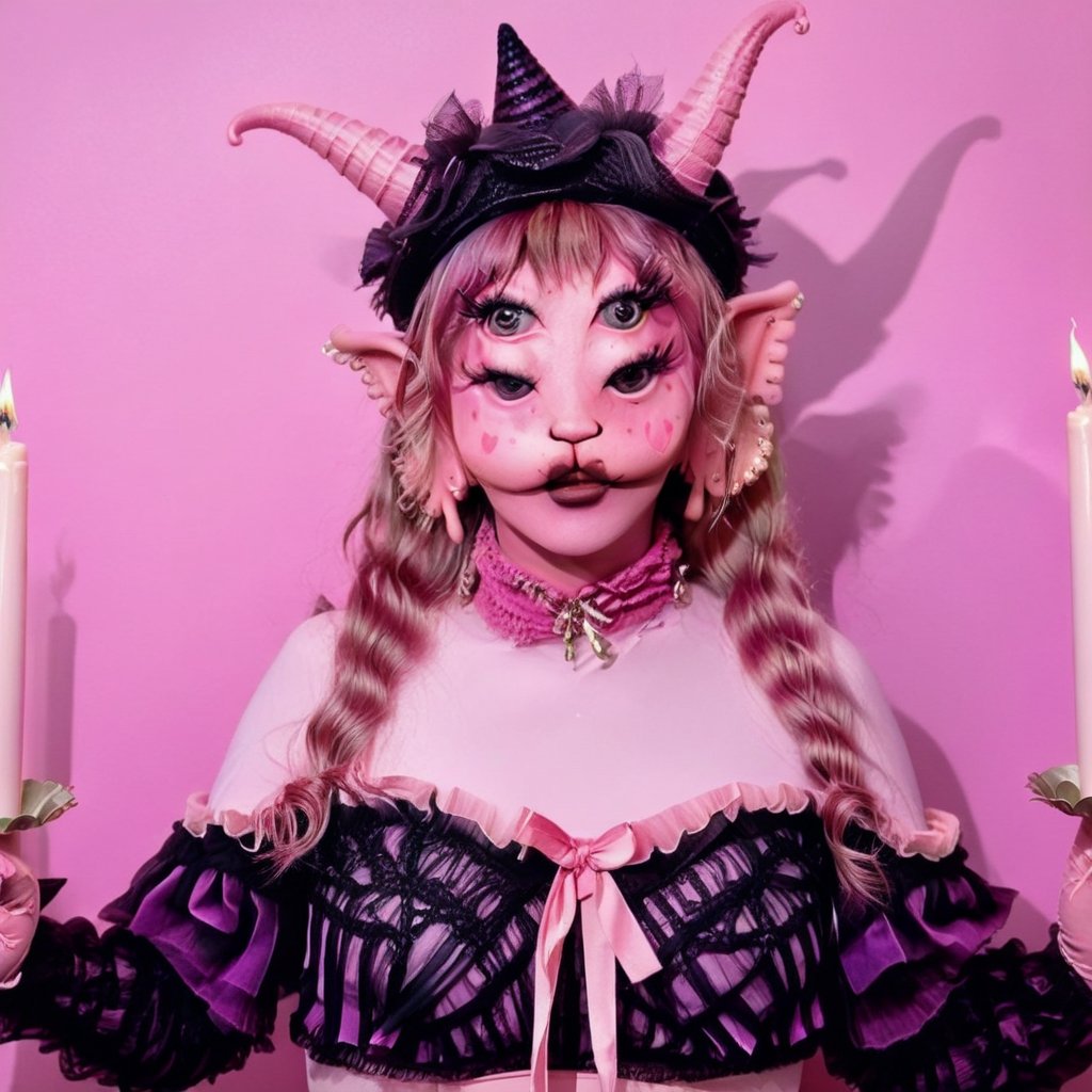 Pink and purple makeup,  gorgeous makeup,  Standing by 𝓙𝓪𝓷𝓲𝓽𝓸𝓻'𝓼 𝓒𝓵𝓸𝓼𝓮𝓽  on Tensor.Art