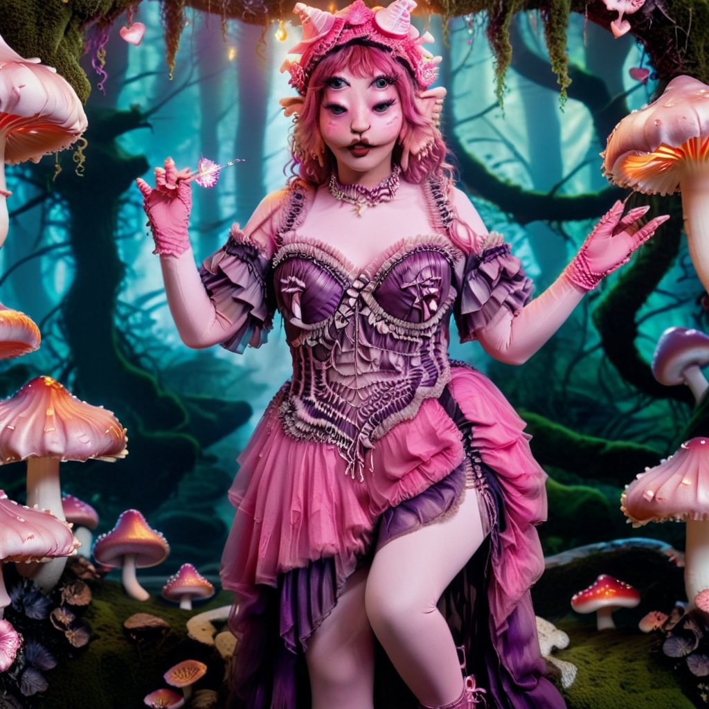 Pink and purple makeup,  gorgeous makeup,  Dancing in the forest with many mushrooms by 𝓙𝓪𝓷𝓲𝓽𝓸𝓻'𝓼 𝓒𝓵𝓸𝓼𝓮𝓽  on...
