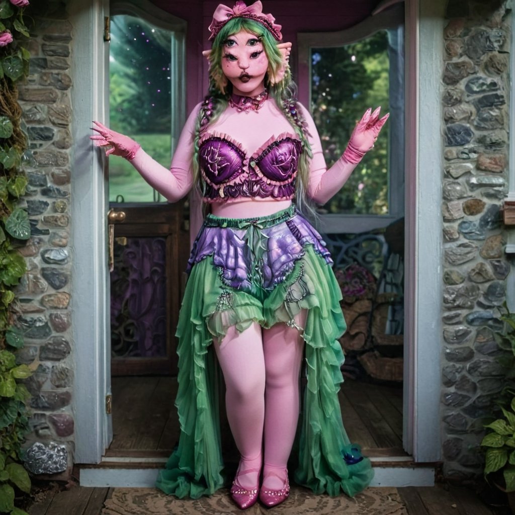 Pink and purple makeup,  gorgeous makeup,  A girl in front of a cottage’s porch by 𝓙𝓪𝓷𝓲𝓽𝓸𝓻'𝓼 𝓒𝓵𝓸𝓼𝓮𝓽  on Tens...