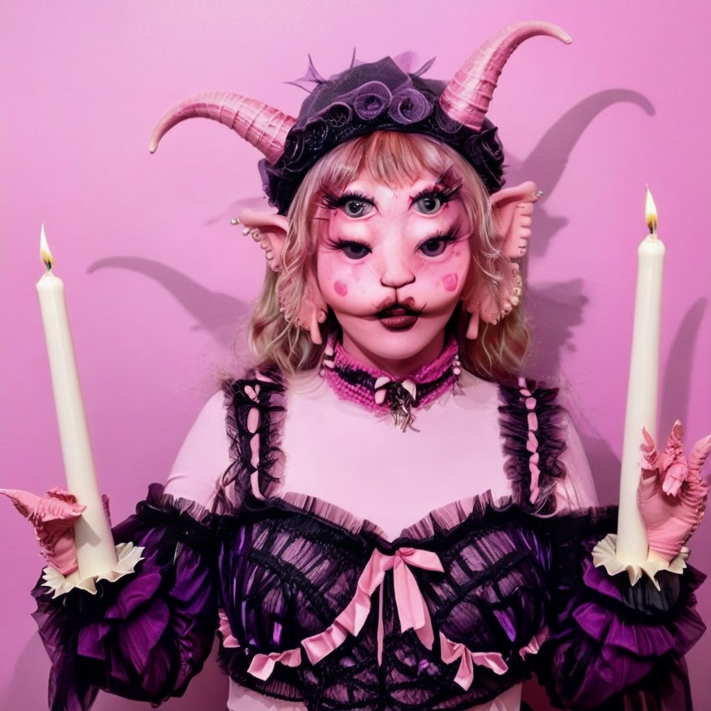 Pink and purple makeup,  gorgeous makeup,  Standing by 𝓙𝓪𝓷𝓲𝓽𝓸𝓻'𝓼 𝓒𝓵𝓸𝓼𝓮𝓽  on Tensor.Art