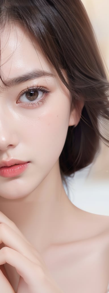 (masterpiece:1.1), (best quality:1.1), (ultrahighres:1.1) ,(8k resolution:1.1),(realistic:1.2),(ultra detailed1:1), (sharp focus1:1), (RAW photo:1.0),
Realistic 16K resolution photography of 1 girl, Exquisitely perfect symmetric very gorgeous face, Exquisite delicate crystal clear skin, Detailed beautiful delicate eyes, perfect slim body shape, slender and beautiful fingers, nice hands, perfect hands, illuminated by film grain, realistic skin, dramatic lighting, soft lighting, exaggerated perspective of ((Wide-angle lens depth)),korean,perfect light