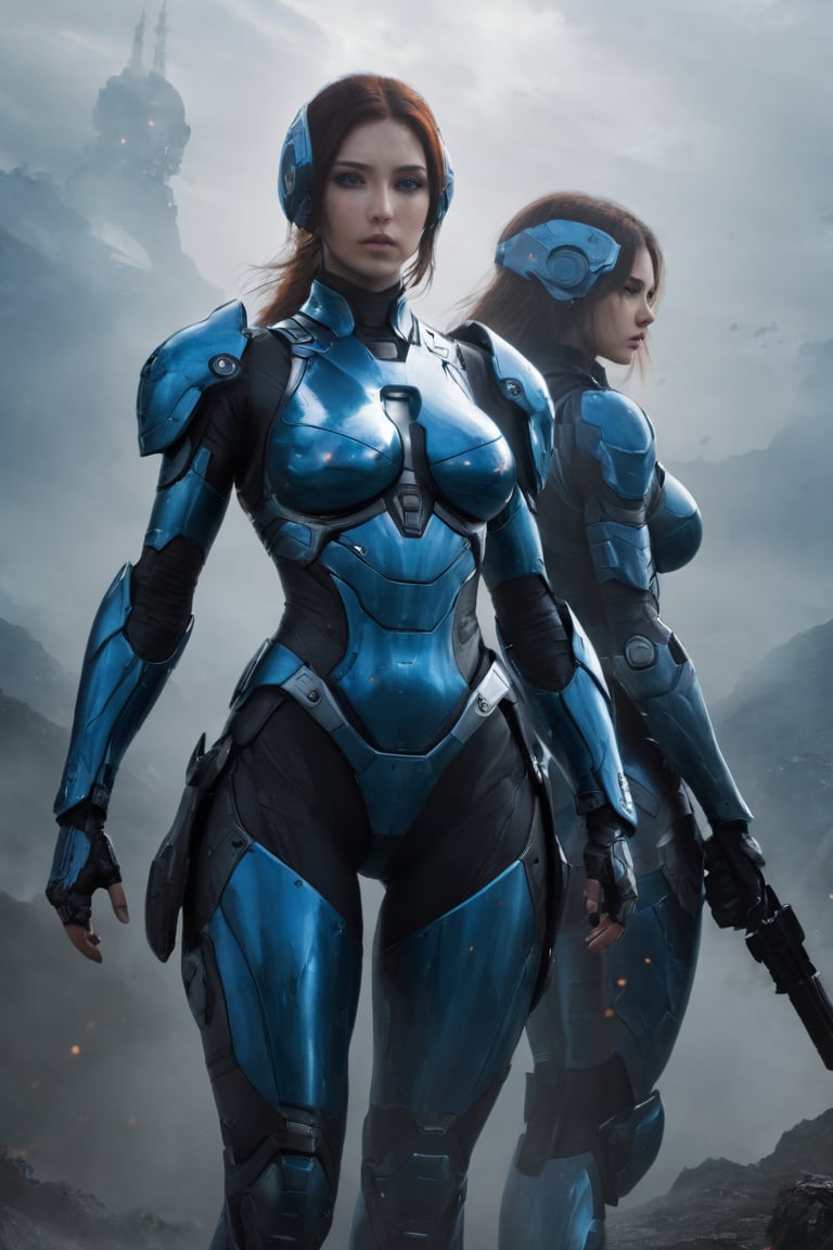 2 girls,  looking around,  weapons at the ready by Avis on Tensor.Art
