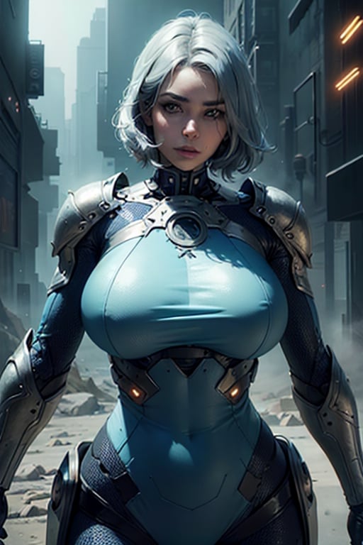 2 girls, looking around, weapons at the ready, dynamic stance, huge breasts, huge curvy hips, narrow waist, skinny, skin tight battle suit, cerulean blue, armor, futuristic, sci-fi, cyberware, cybertech, unexplored world, mist, ancient marvelous structures, ultra highres, atmosphere of mystery and danger, (detailed face:1.2), (detailed eyes:1.2), detailed background, intricate, foggy landscape, masterpiece, best quality, realistic, ultra highres, depth of field, (full dual colour lighting:1.2), (hard dual colour lighting:1.4), (detailed face:1.2), (detailed eyes:1.2), (detailed background), (masterpiece:1.2), (ultra detailed), (best quality), intricate, comprehensive cinematic, magical photography, (gradients), colorful, detailed landscape, visual key,QRobot