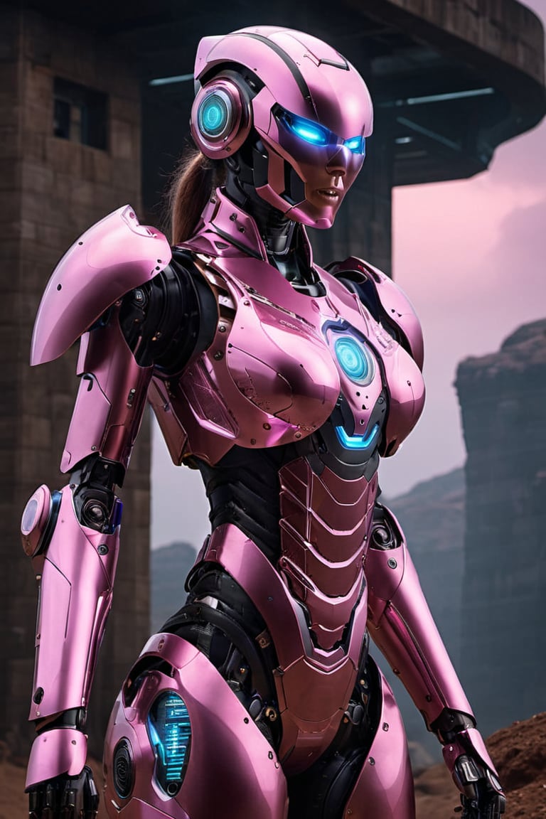 (ultra realistic photograph:1.3), (crystal clear skin texture:1.2) (realistic texture:1.3)  (8k, RAW photo, best quality, ultra high res, photorealistic, masterpiece, ultra-detailed, Unreal Engine), 2 girls, looking around, weapons at the ready, dynamic stance, huge breasts, huge curvy hips, narrow waist, skinny, skin tight battle suit, light pink purple, armor, futuristic, sci-fi, cyberware, cybertech, unexplored world, mist, ancient marvelous structures, ultra highres, atmosphere of mystery and danger, (detailed face:1.2), (detailed eyes:1.2), detailed background, intricate, foggy landscape, (full body photograph:1.3), dust_particles,DonMCyb3rN3cr0XL ,Female Robot