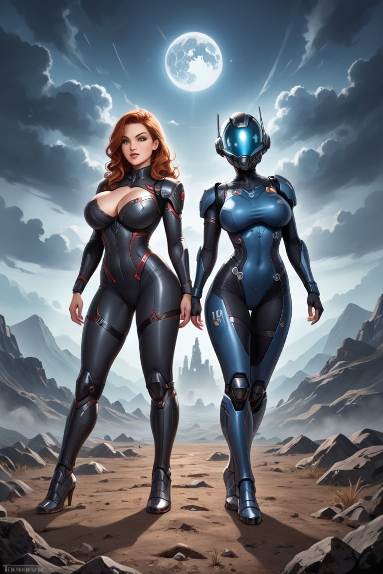 2 girls,  looking around,  weapons at the ready by Avis on Tensor.Art