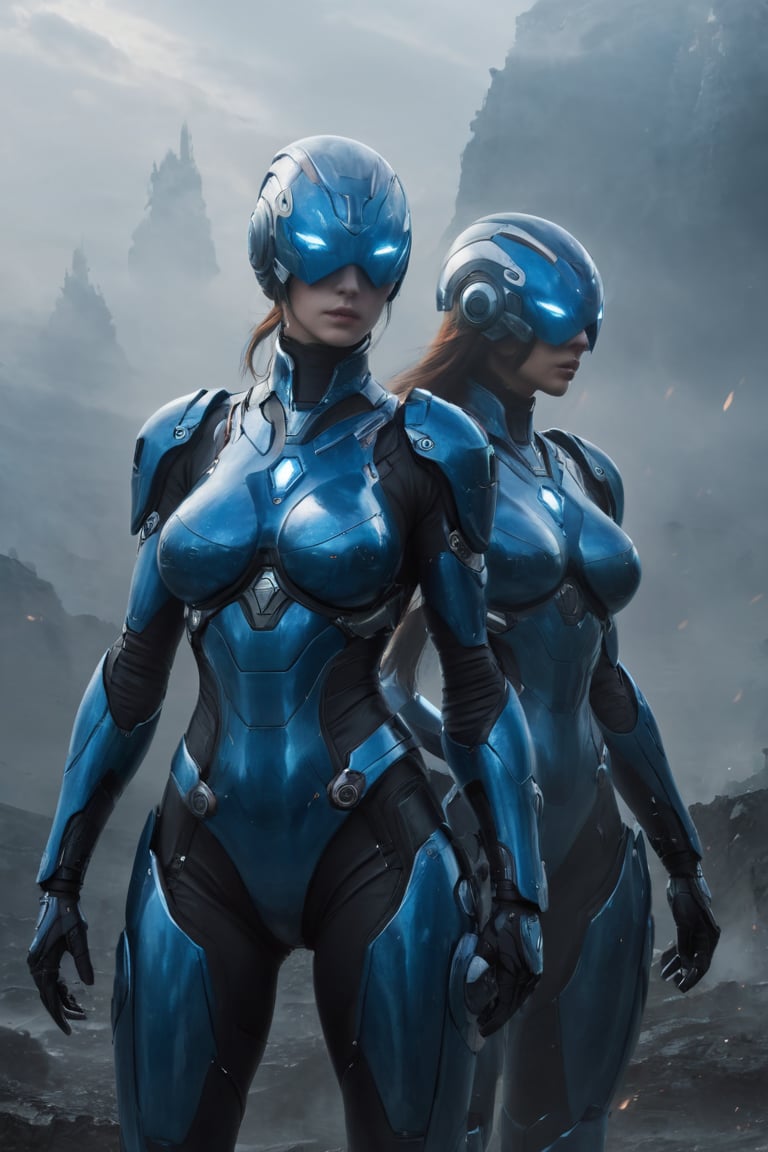 2 girls,  looking around,  weapons at the ready by Avis on Tensor.Art