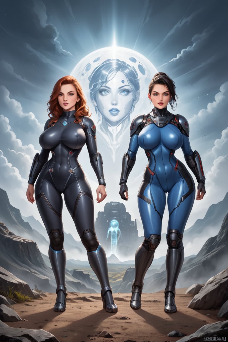 2 girls,  looking around,  weapons at the ready by Avis on Tensor.Art