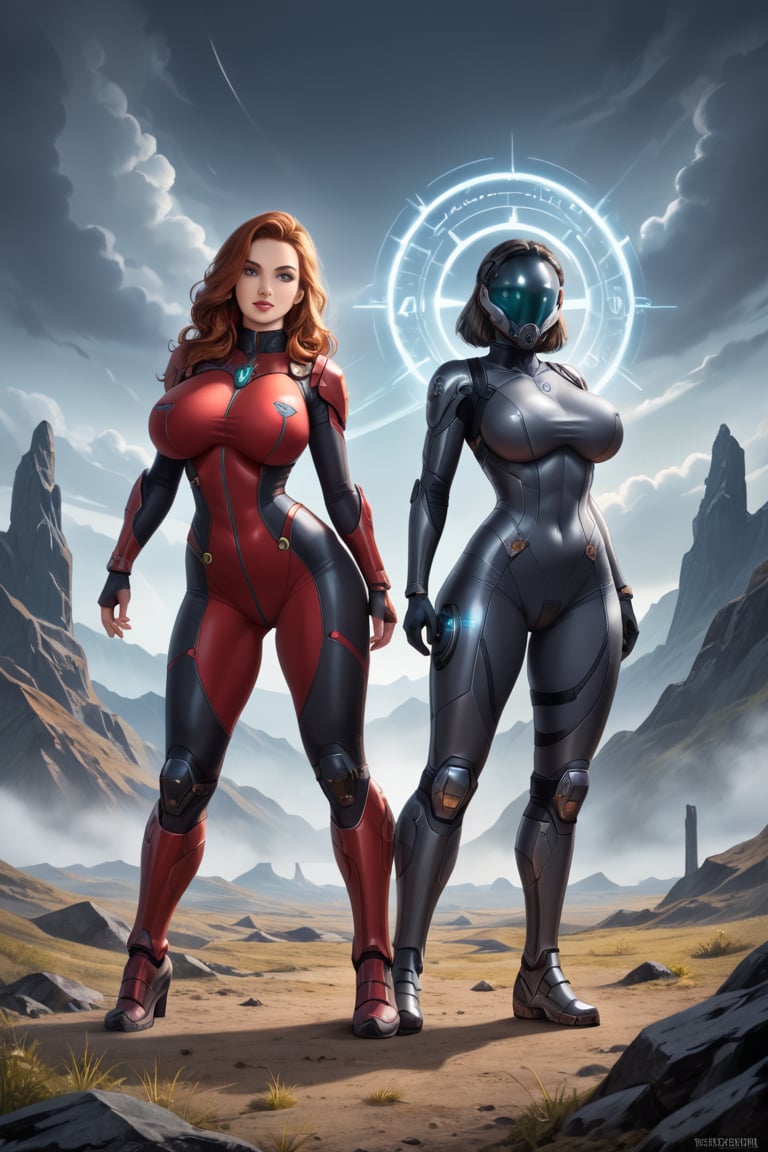 2 girls,  looking around,  weapons at the ready by Avis on Tensor.Art