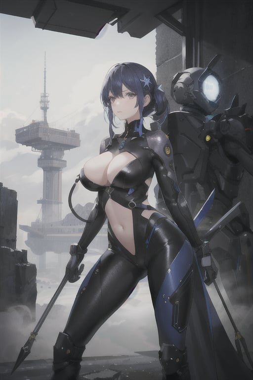 2 girls,  looking around,  weapons at the ready by Avis on Tensor.Art