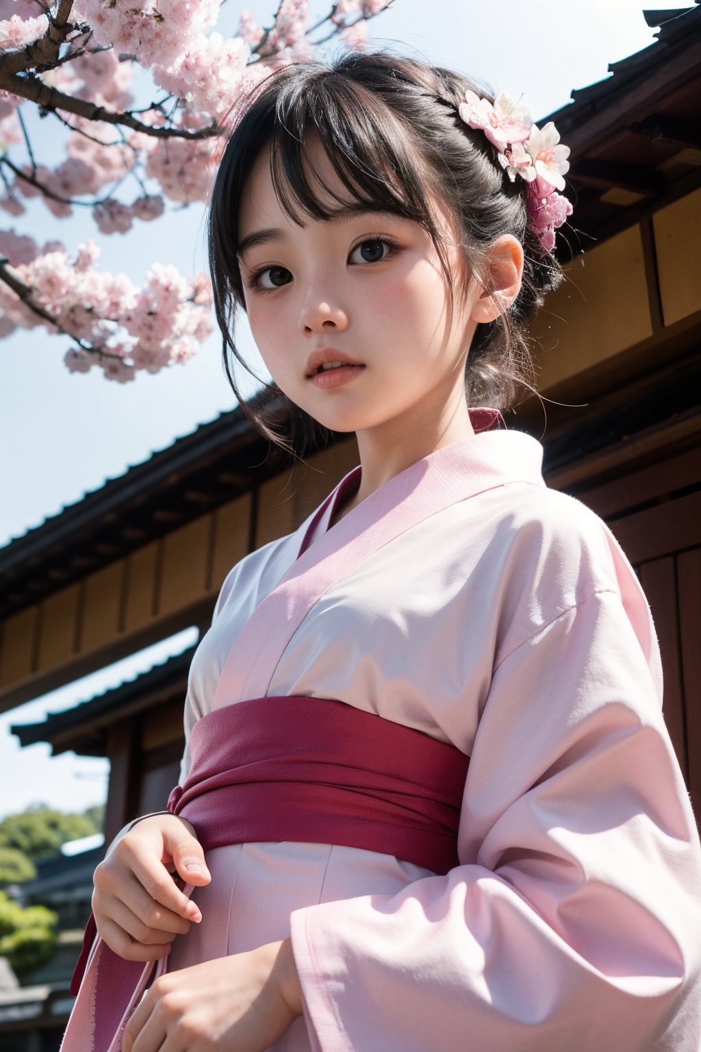 looking_at_viewer,  pink yukata,  Japanese kimono by user_724712573978753271 on Tensor.Art
