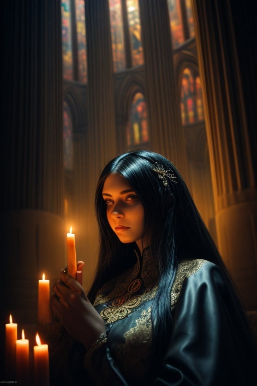 A stunning intricate full color portrait of 30 year old [anad|cm550|4lexb0tez|kdlt0r0],, epic character composition,, [style-widow :style-sylvamagic:0.2],, in a dark cathedral with candles,, by ilya kuvshinov, alessio albi, nina masic,, sharp focus, natural lighting, subsurface scattering, f2, 35mm, film grain