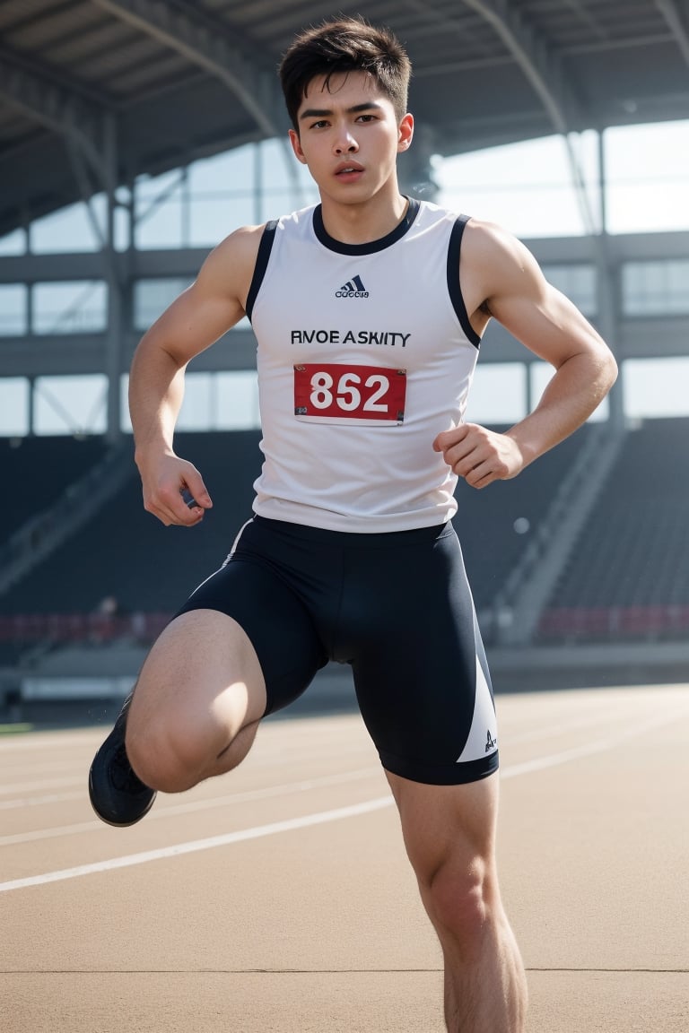 Imagine the following scene: Hyperrealistic photograph of a beautiful man. Full body shot,  zoomed out shot to capture the...