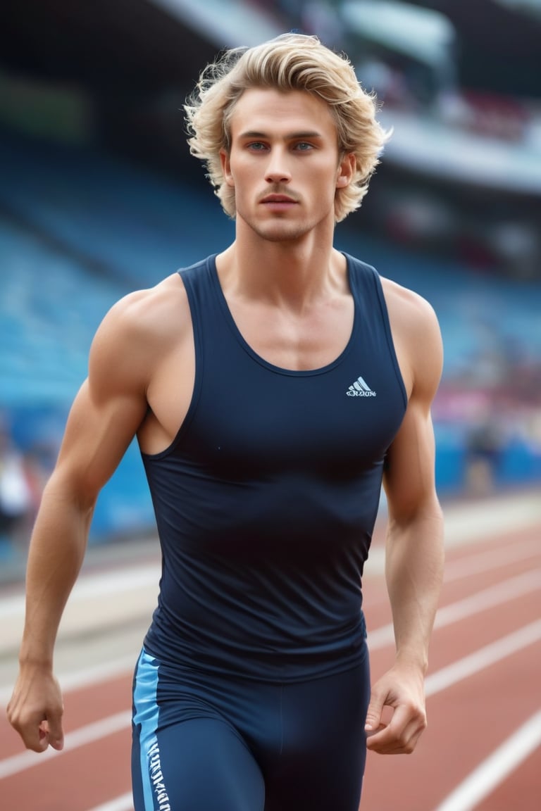 Imagine the following scene: Hyperrealistic photograph of a beautiful man. Full body shot,  zoomed out shot to capture the...