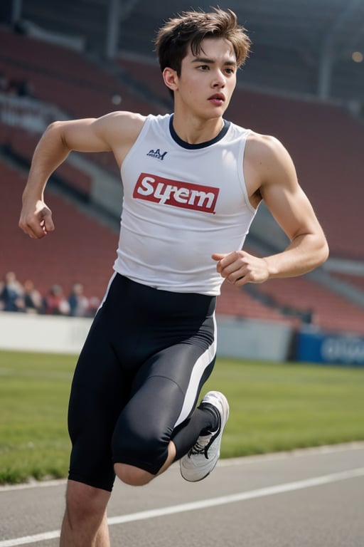 Imagine the following scene: Hyperrealistic photograph of a beautiful man. Full body shot,  zoomed out shot to capture the...