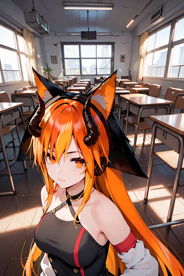 score_9, score_8_up, score_7_up, score_6_up, score_5_up, score_4_up, ,ShadD'Gray,1.9,long hair,orange hair,multicolored hair,animal ears,dressed,sexy pose,multiple poses,indoors,source_anime,BREAK,demon horns,