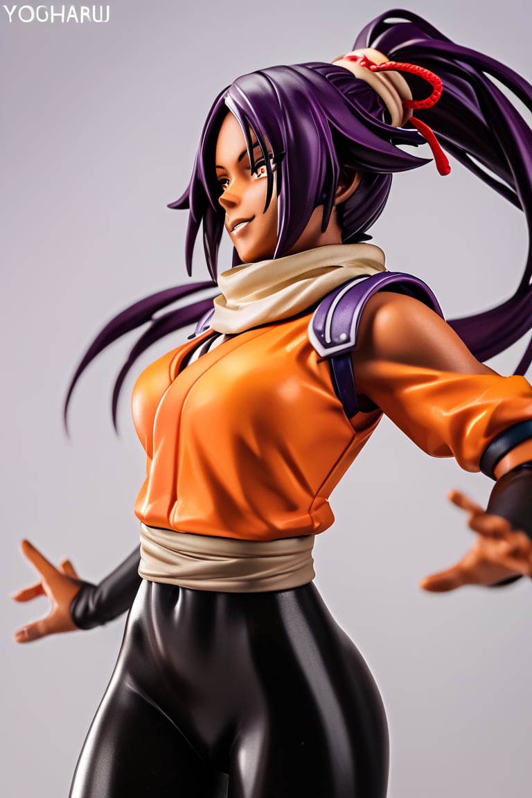 score_9,score_8_up,score_7_up,score_6_up,score_5_up,score_4_up, 

ShihouinYoruichi, dark-skinned female

Default Outfit (orange one):

YoruichiDefault, dark-skinned female, dark-skinned female, long hair, high ponytail, hair tie, scarf, orange shirt, arm warmers, sash, black bodysuit