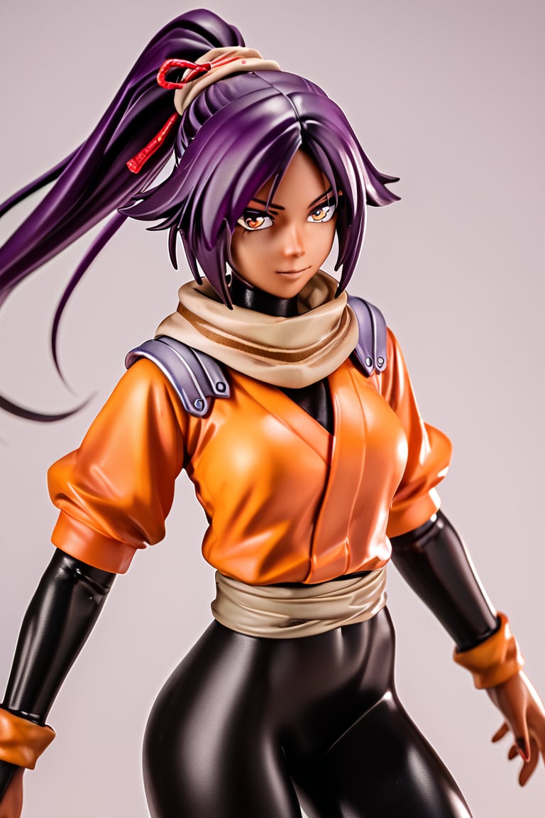 score_9,score_8_up,score_7_up,score_6_up,score_5_up,score_4_up, 

ShihouinYoruichi, dark-skinned female

Default Outfit (orange one):

YoruichiDefault, dark-skinned female, dark-skinned female, long hair, high ponytail, hair tie, scarf, orange shirt, arm warmers, sash, black bodysuit