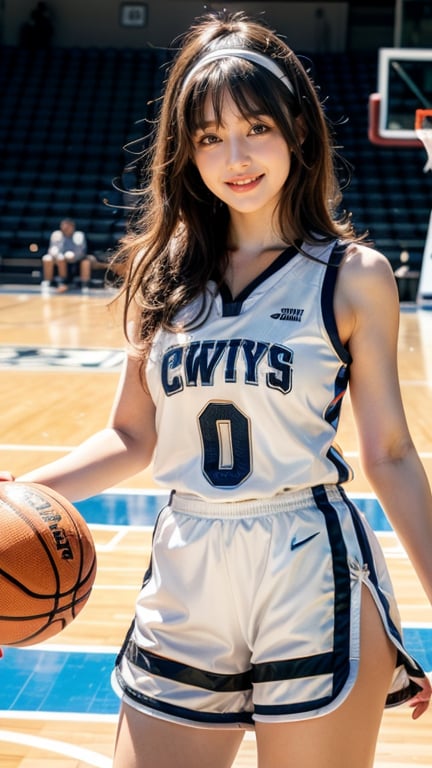 Basketball stadium in the background,  16 years old,  beautiful girl by 味の素  on Tensor.Art