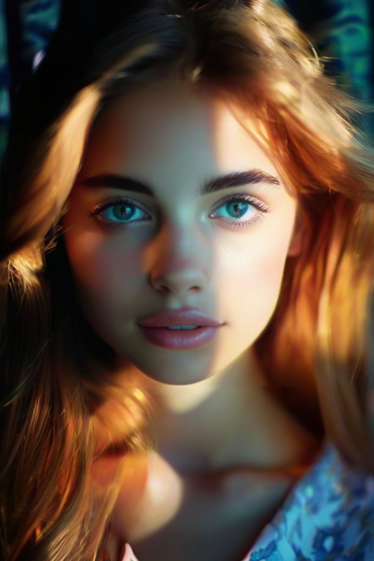 closeup portrait photo of beautiful 15 years old Girl, makeup, 8k uhd, high quality, dramatic, cinematic, real photo