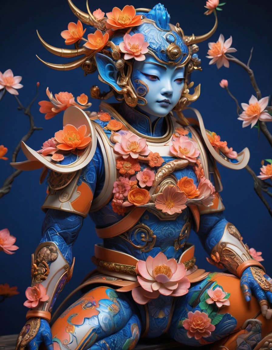 a beautiful rendition of astronaut,insanely detailed and intricate,Ásia traditional ratio,hypermaximalist,matte,cinematic,James  froud,ross tran,,LuxTechAI ,TransformersStyle 
Budha lotus pose barong goodness good  icon  samurai peony  Sakura
Garuda humongous  blue marine orange colours 
 Tattoo Japanese stile koi 