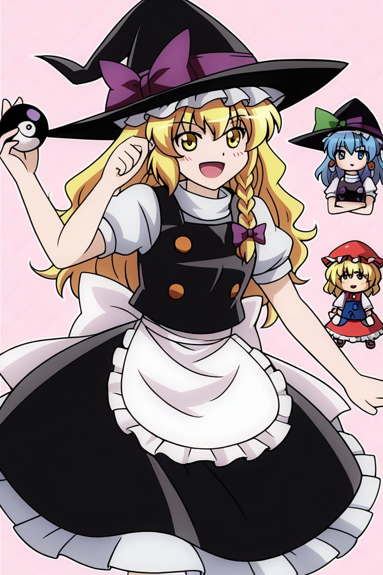 master piece, best quality, highly detailed, ultra detailed, more detail XL, extremely detailed CG unity 8k wallpaper,  
1 girl, touhou project,(((kirisame marisa))), Marisa,KIRISAMEMARISACOSPLAY,KIRISAME MARISA \(COSPLAY\),APRON, BLACK DRESS, BLACK HAT,BLACK VEST, DRESS, EARRINGS,FRILLED DRESS, FRILLS, GREEN BOW, HAT,JEWELRY, MAID APRON, SHIRT,SHORT SLEEVES, VEST, WHITE APRON,WHITE BOW, WHITE SHIRT, WITCH HAT,YIN YANG, YIN YANG ORB mushrooms, mushroom picking, there are so mamy mushrooms,