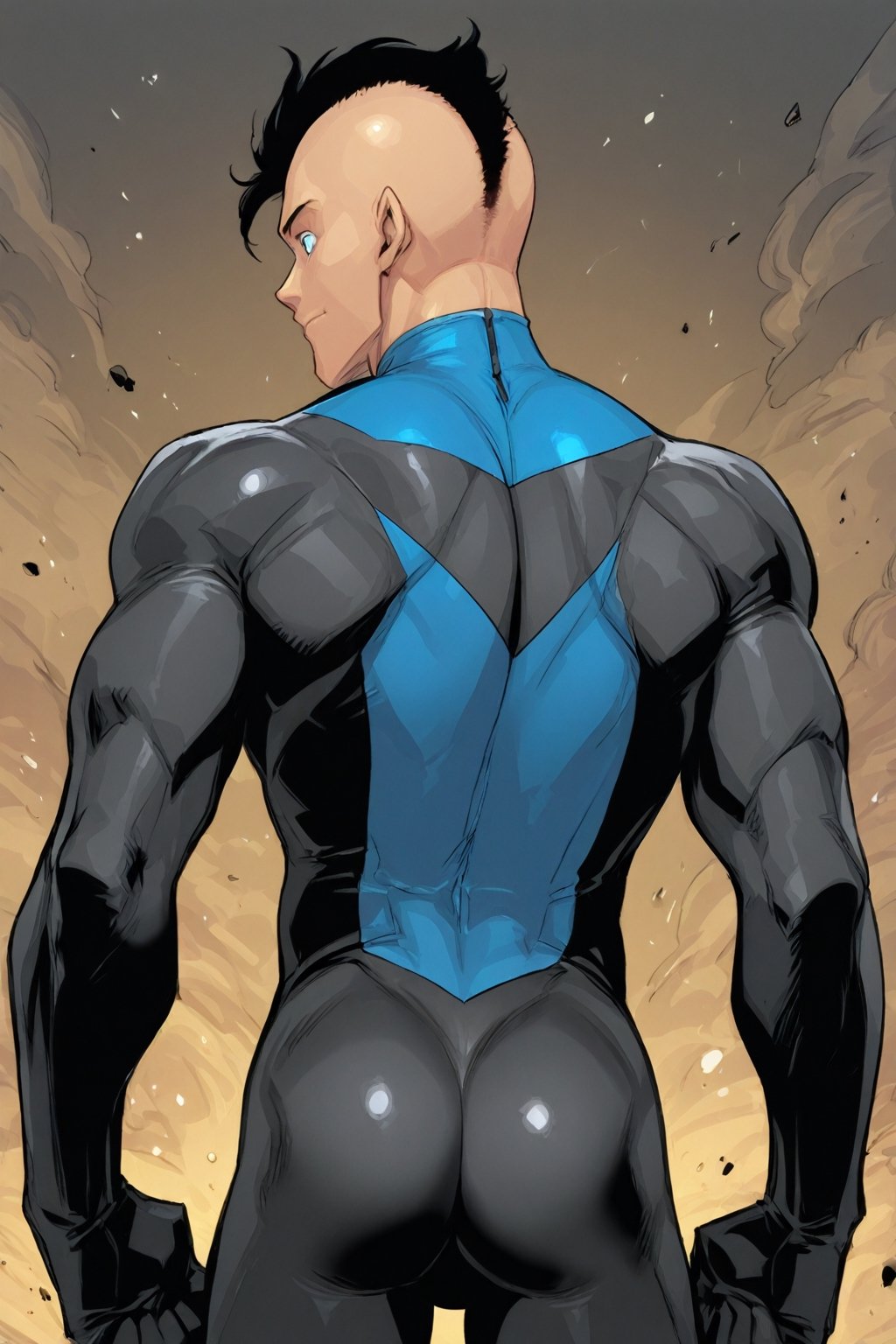 Mohawk brand,  dark blue eyes,  Mohawk haircut by arteaiyaoizz on Tensor.Art