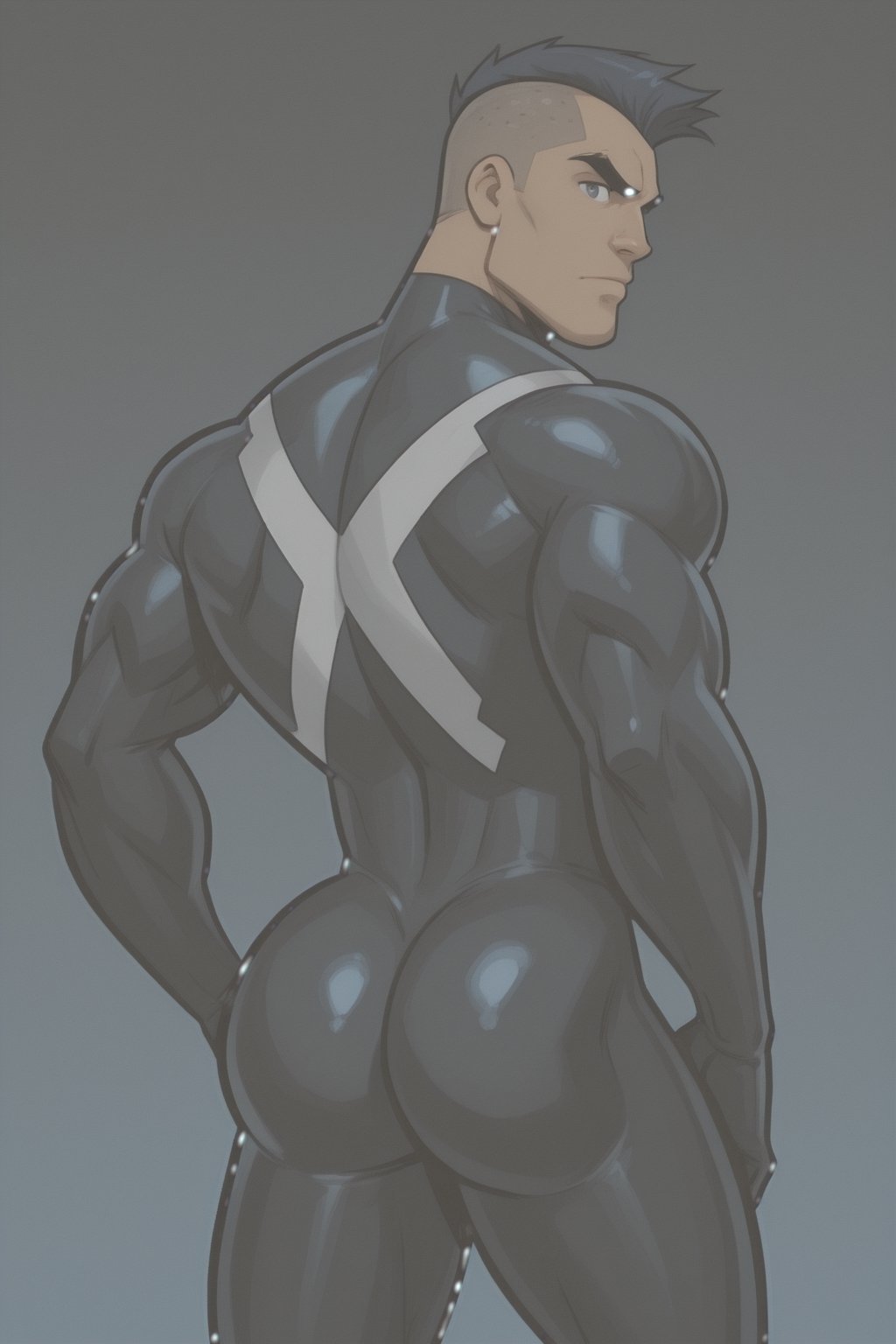 Mohawk brand,  dark blue eyes,  Mohawk haircut by arteaiyaoizz on Tensor.Art