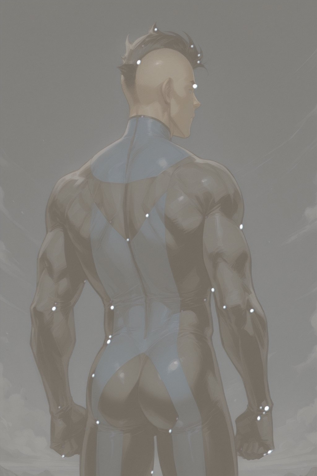 Mohawk brand,  dark blue eyes,  Mohawk haircut by arteaiyaoizz on Tensor.Art