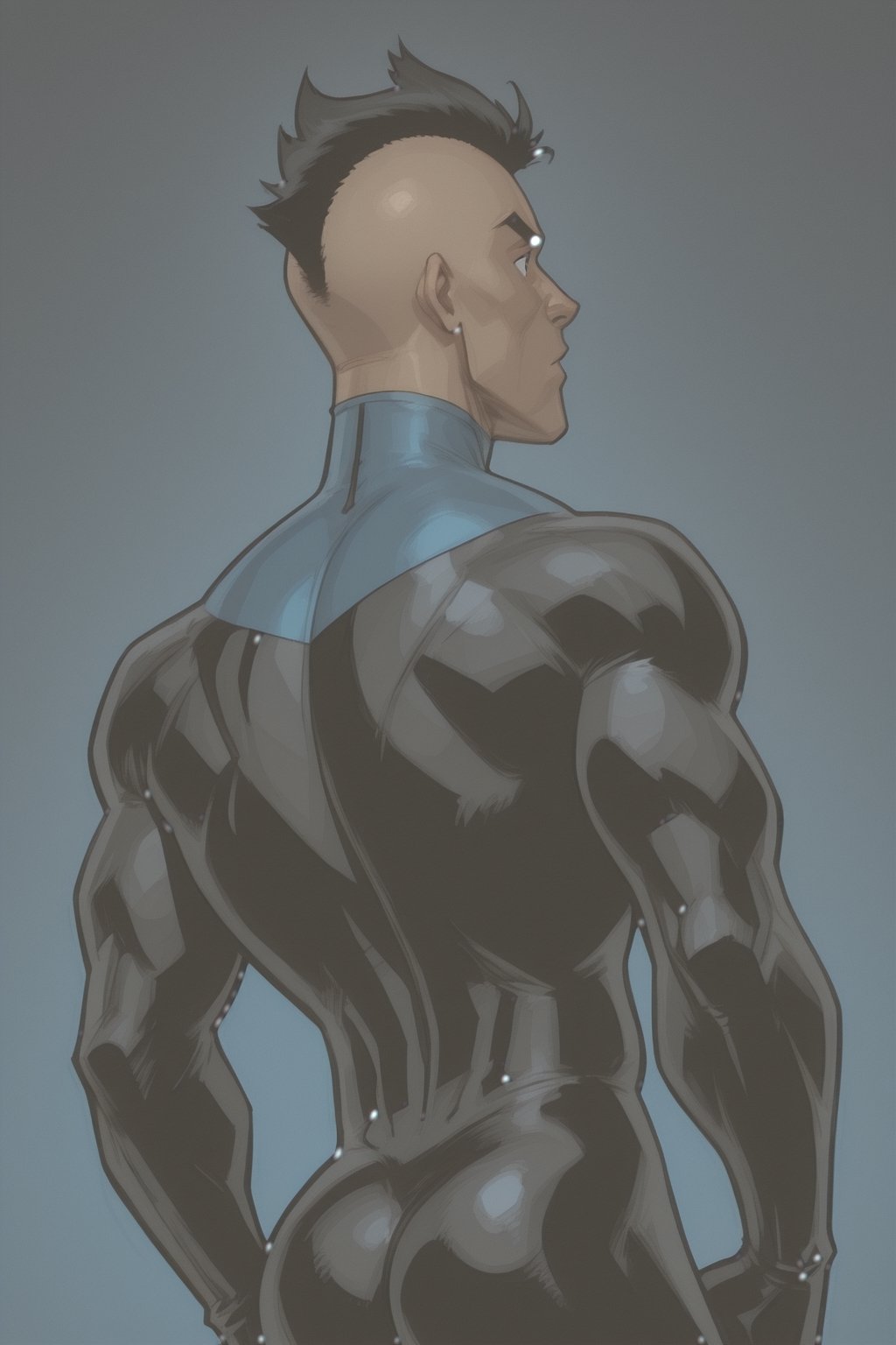 Mohawk brand,  dark blue eyes,  Mohawk haircut by arteaiyaoizz on Tensor.Art