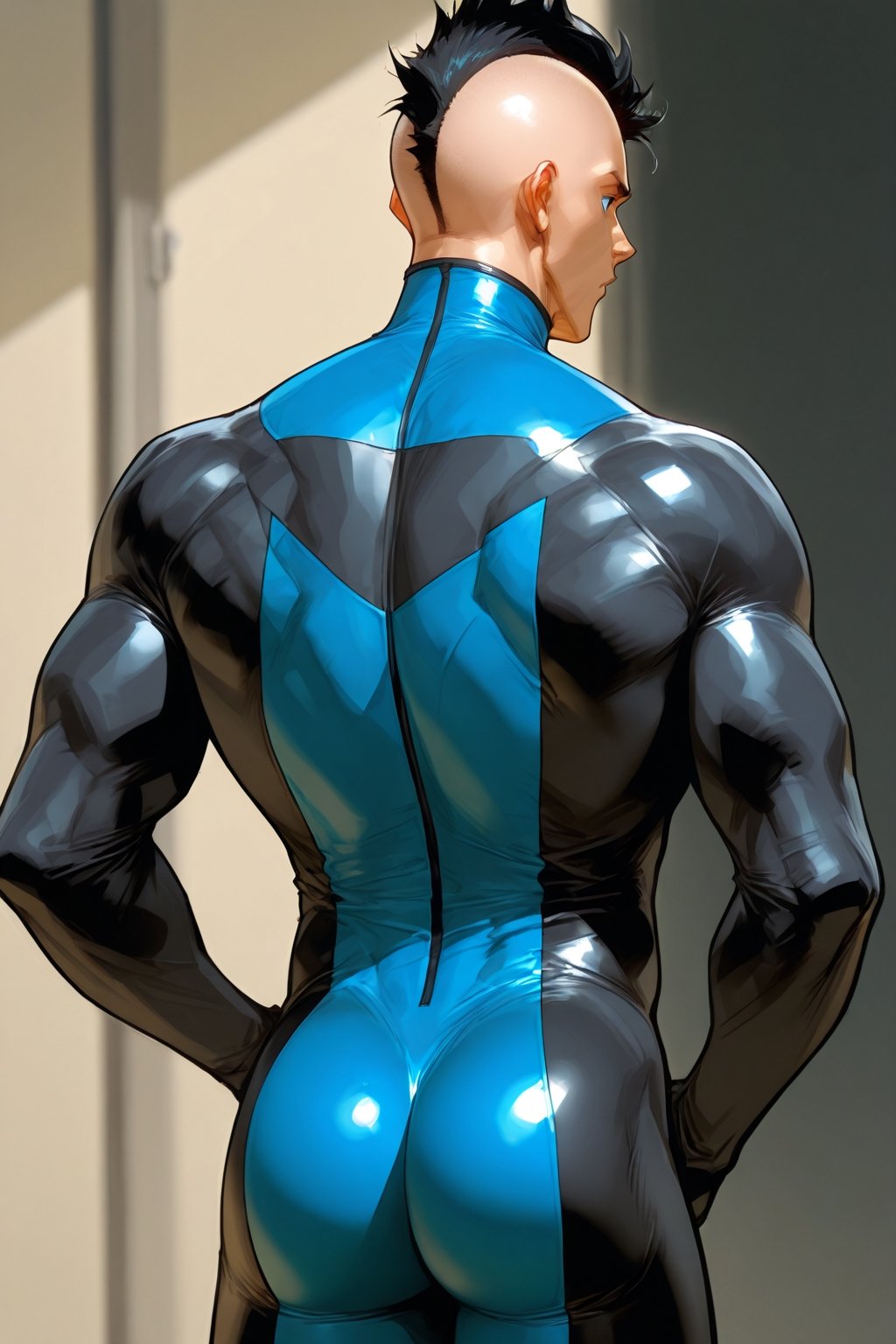Mohawk brand,  dark blue eyes,  Mohawk haircut by arteaiyaoizz on Tensor.Art