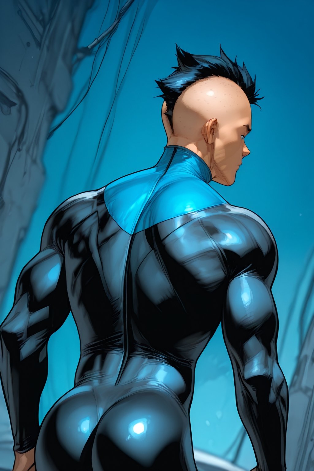 Mohawk brand,  dark blue eyes,  Mohawk haircut by arteaiyaoizz on Tensor.Art