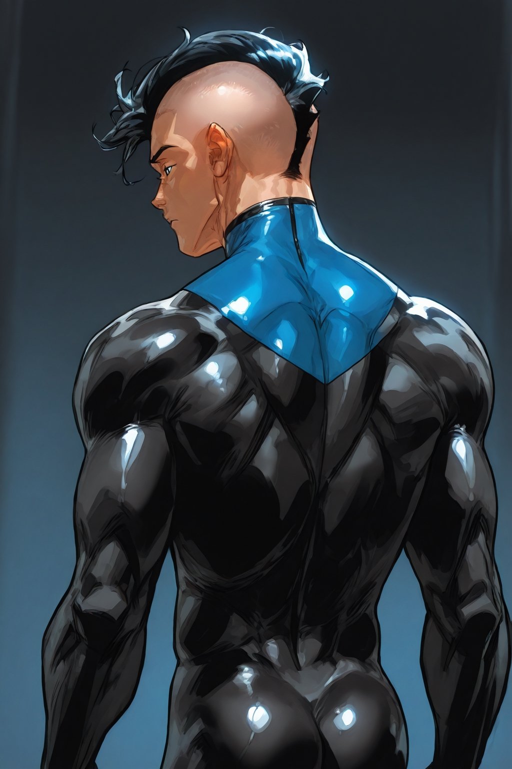 Mohawk brand,  dark blue eyes,  Mohawk haircut by arteaiyaoizz on Tensor.Art