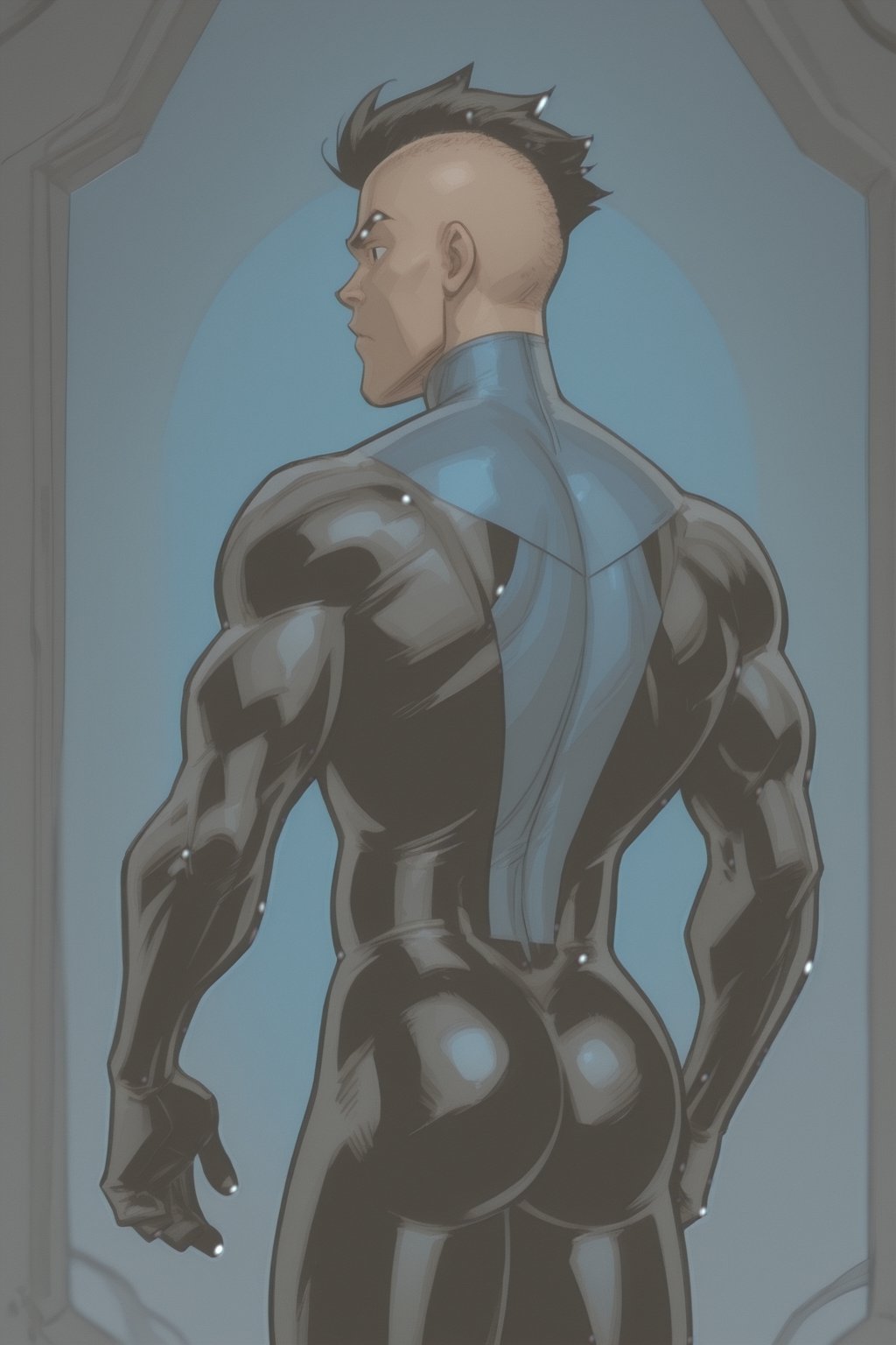 Mohawk brand,  dark blue eyes,  Mohawk haircut by arteaiyaoizz on Tensor.Art