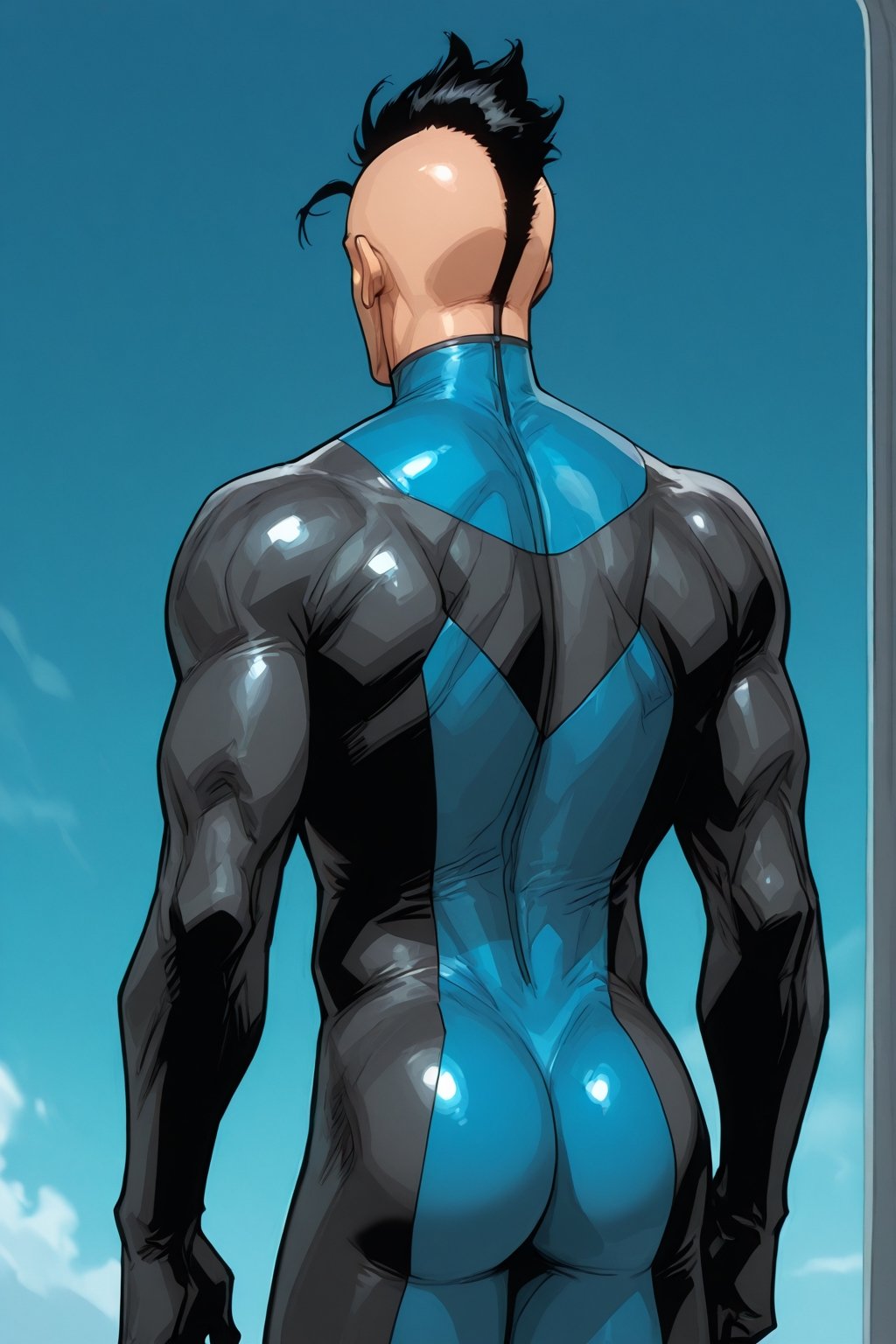 Mohawk brand,  dark blue eyes,  Mohawk haircut by arteaiyaoizz on Tensor.Art
