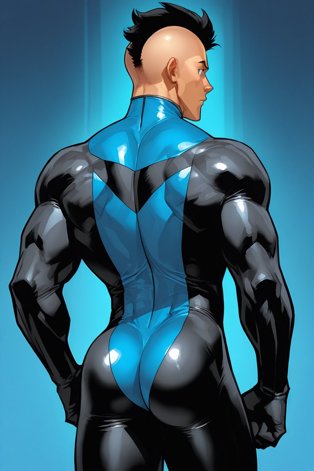 Mohawk brand,  dark blue eyes,  Mohawk haircut by arteaiyaoizz on Tensor.Art