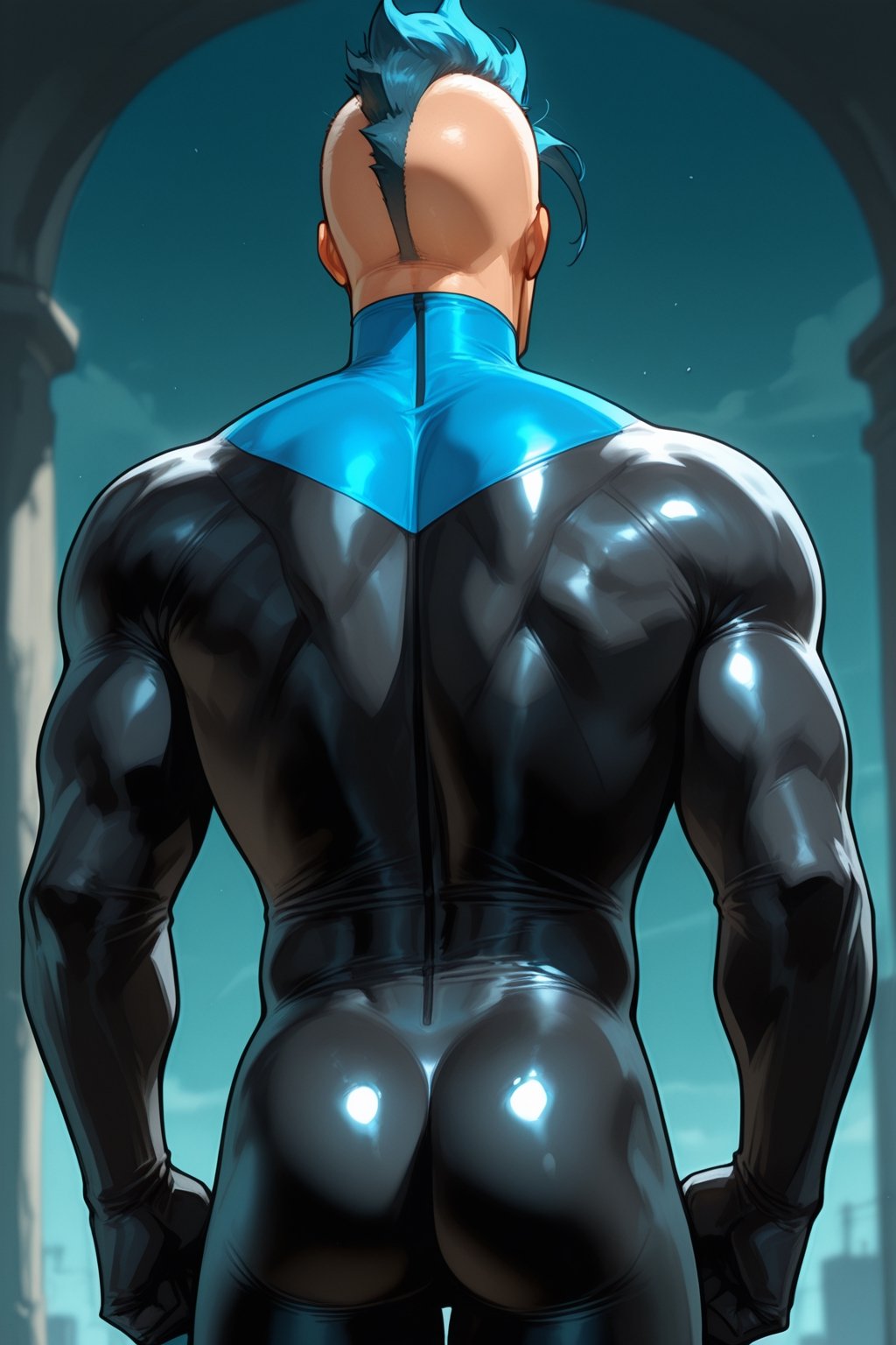 Mohawk brand,  dark blue eyes,  Mohawk haircut by arteaiyaoizz on Tensor.Art