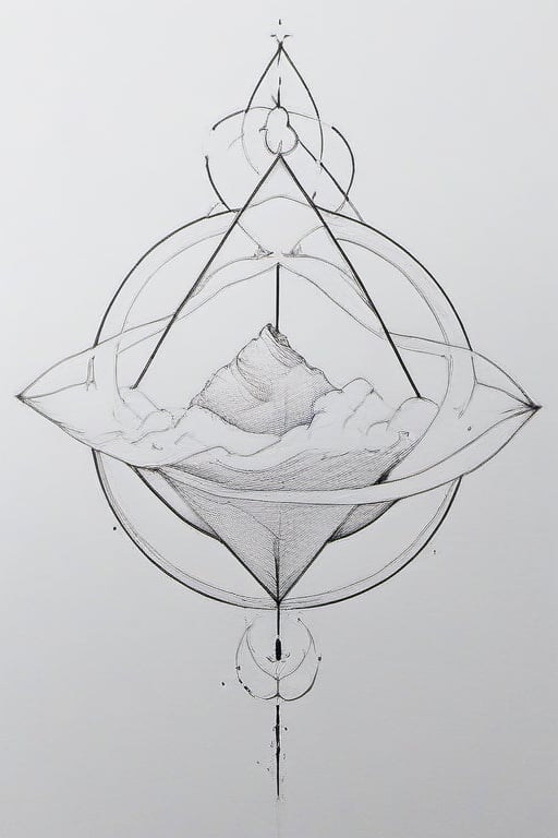 Aether.drawing of a minimalist tattoo